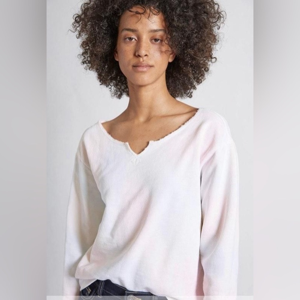 NWT Current/Elliott The Whisper Rainbow Sweatshirt Size Large soft pastel wash